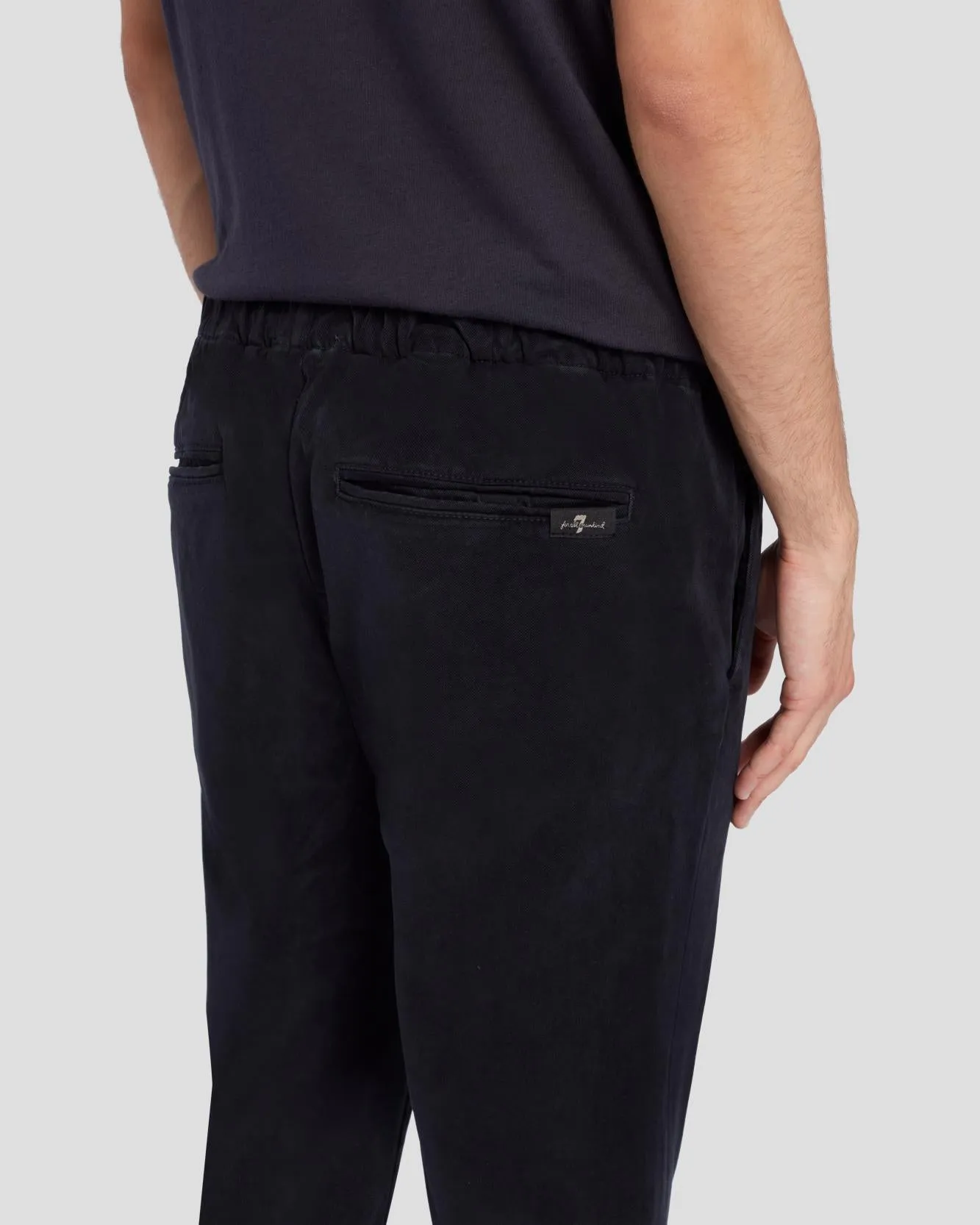 Warm Twill Jogger in Navy
