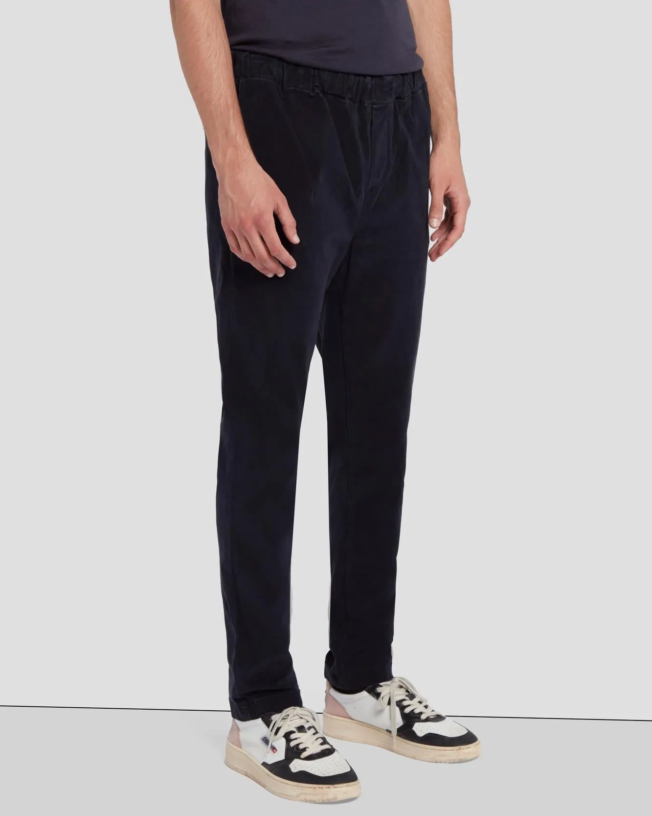 Warm Twill Jogger in Navy