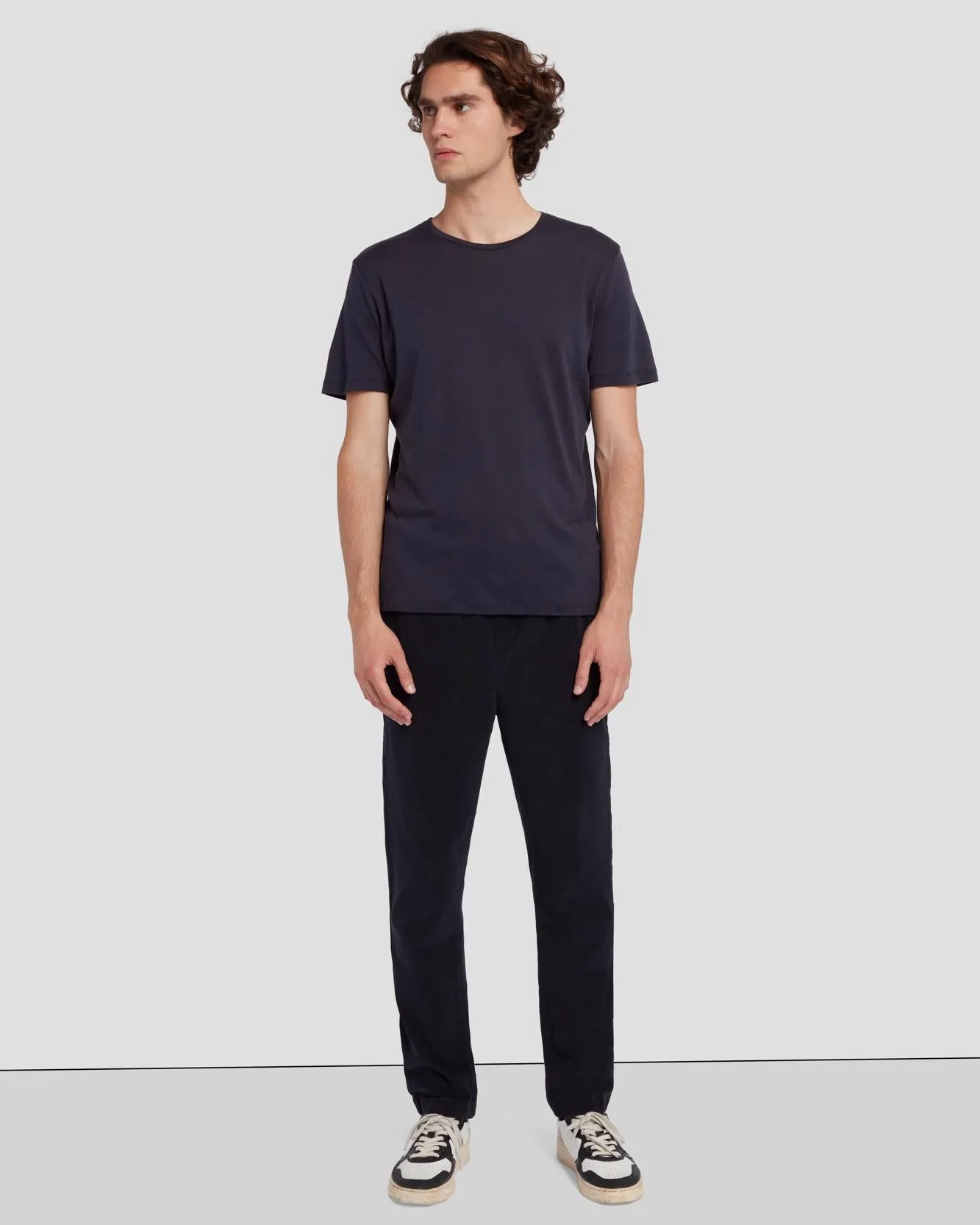 Warm Twill Jogger in Navy