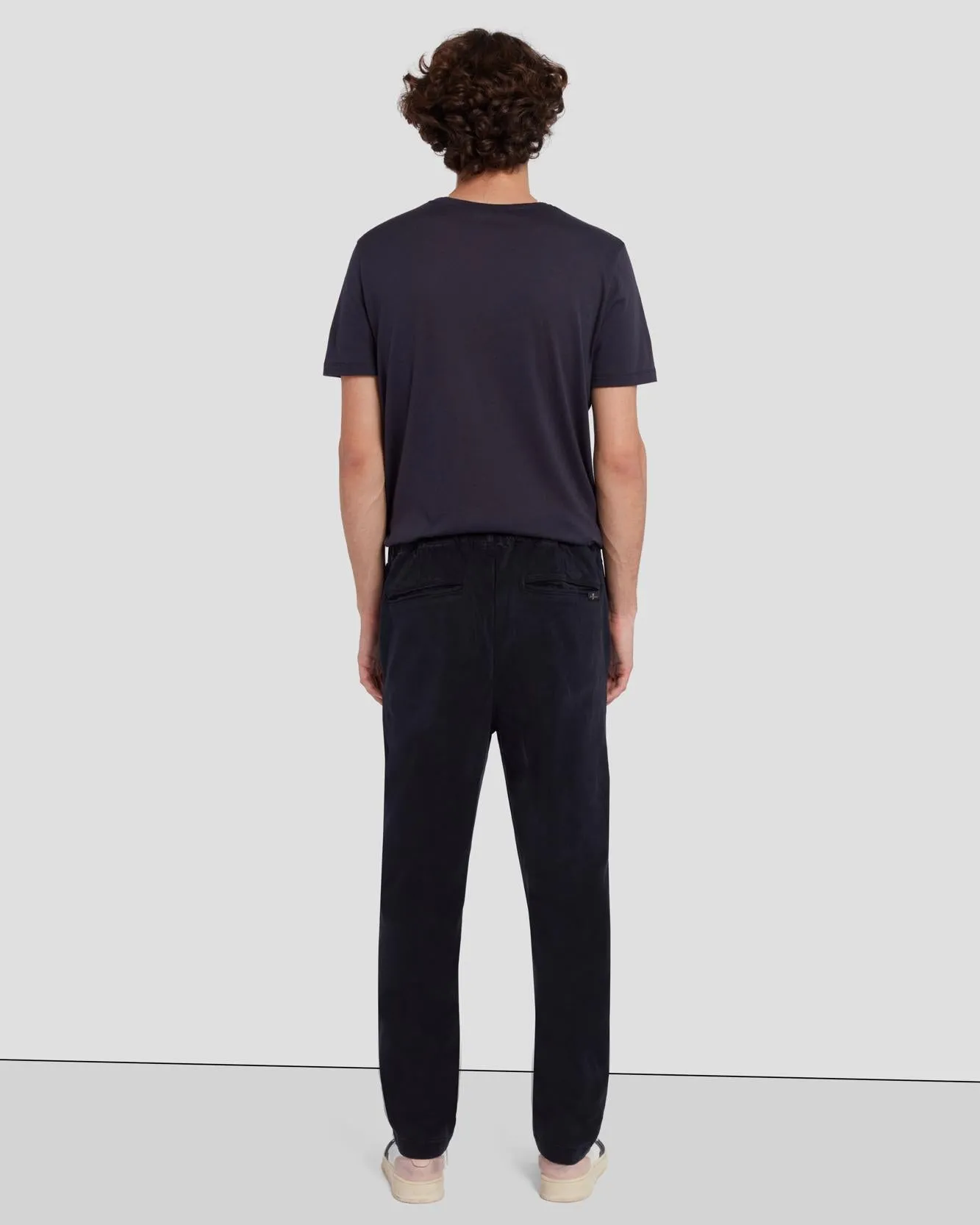 Warm Twill Jogger in Navy