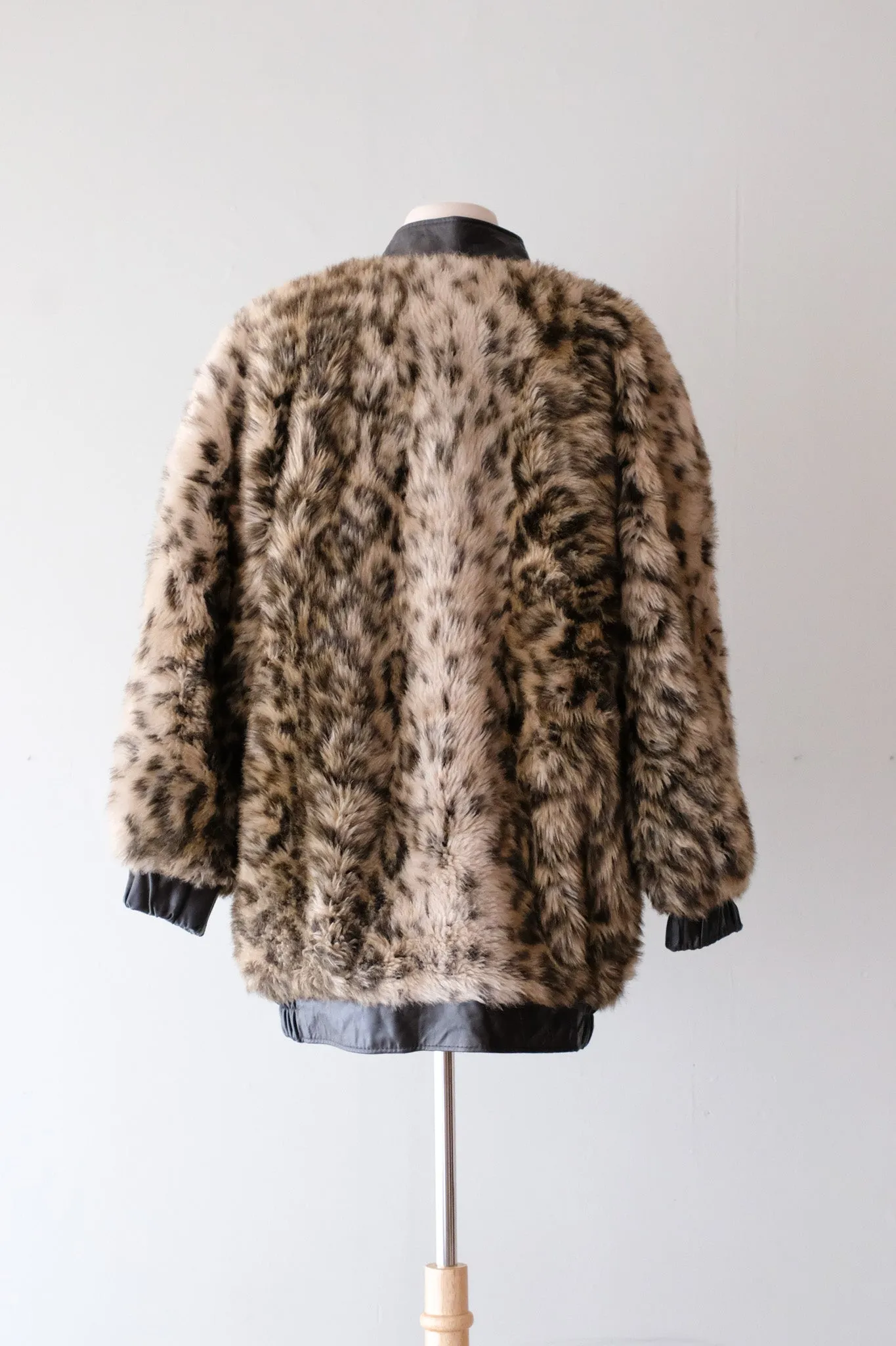 Wild 1980's Leopard Print Bomber Style Coat / Sz M