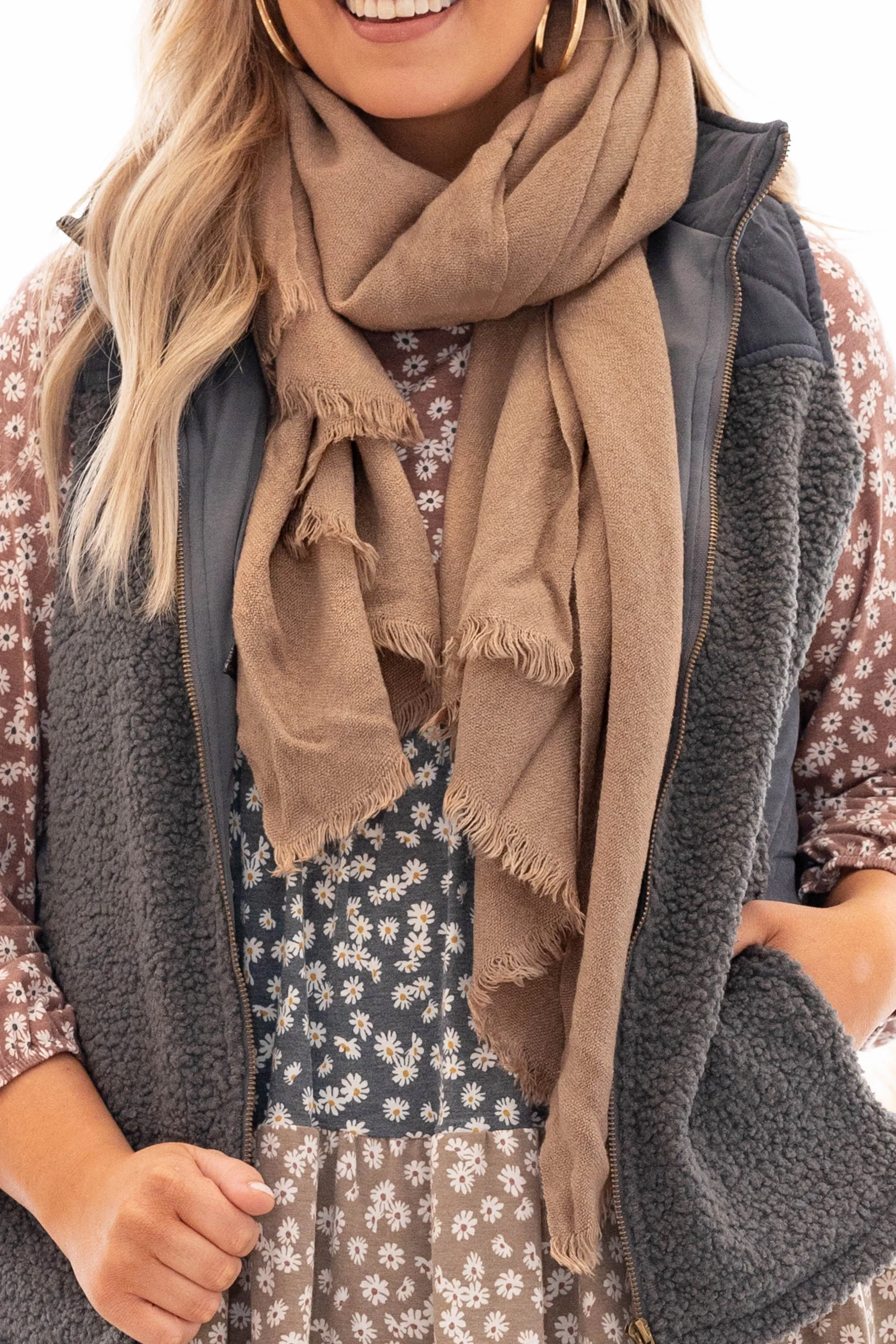 Winter Night Light Scarf, Tan
